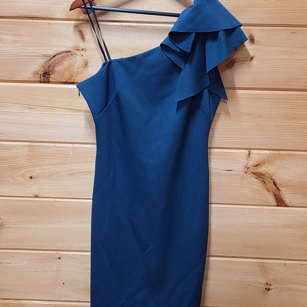 Jessica Howard Elegant One-Shoulder Teal Dress